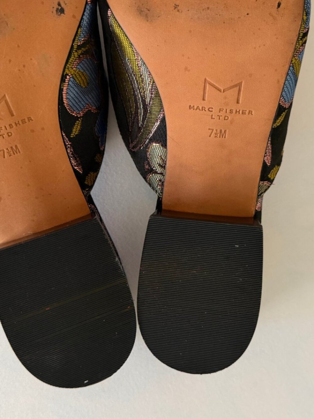 Marc Fisher Metallic Lailey Floral Slip On Square Toe Mules - Picture 7 of 7